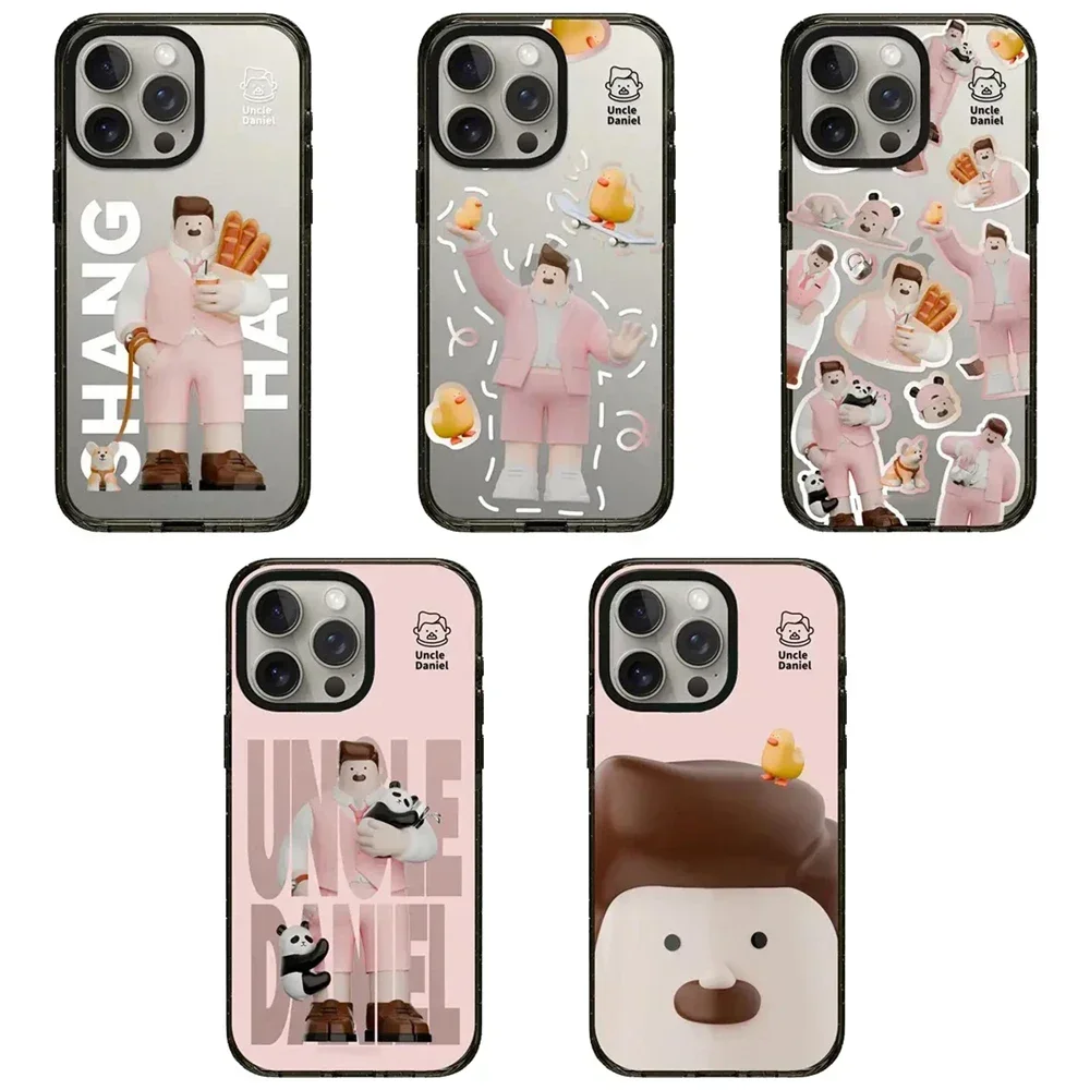 

Uncle Cartoon 2.5 Acrylic Black Border iPhone 12 13 14 15 Pro Max Protective Case