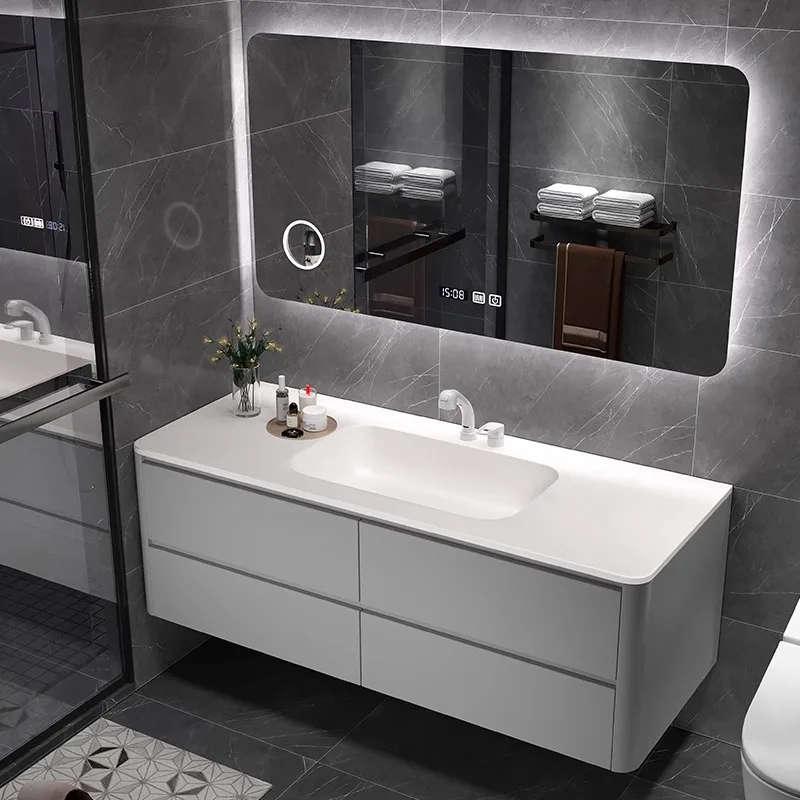 

Простые шкафы для макияжа, современный дизайн, полки, полка для ванной комнаты, квартира, дубовая мебель Das Istiso Badezimmer-toilette MH