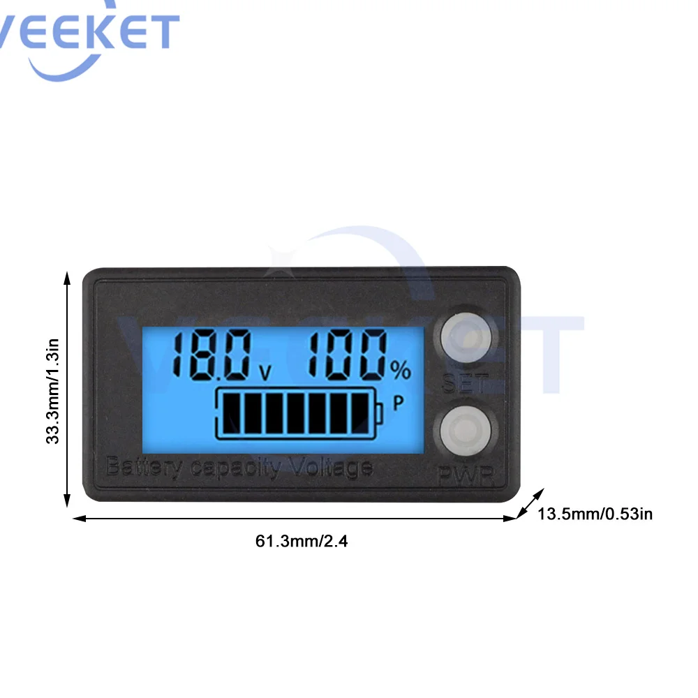 Imagem -03 - Bateria Digital Capacidade Tester Medidor de Tensão com Display Lcd Bateria Indicador de Energia Monitor dc 880v 6133a