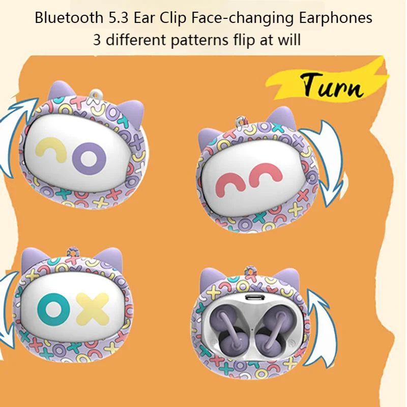 

Wireless Earbuds With 360° Face-Changing Bluetooth 5.3 Call Noise Reduction Smart Touch Creativity Cute Earphones For Sports