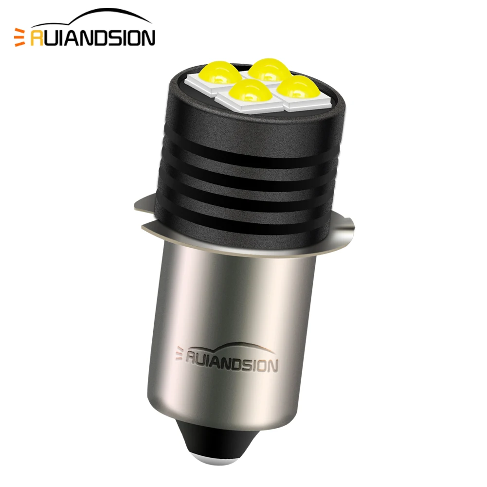 Ruiandsion 1 Piece P13.5S Mag Light LED Bulb 2 C&D Cells Maglite Torch Flashlight LED Converter 3V White