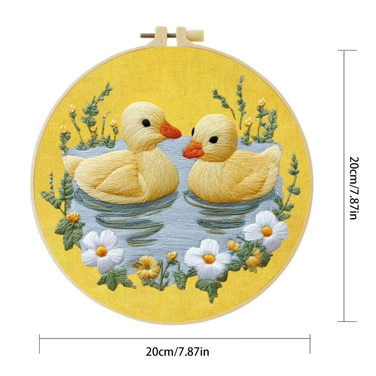 1 Stück 20X20CM/15X15CM 7,87/6,3 Zoll Enten-Stickerei-Starter-Kit DIY-Kit DIY-Stickerei-Set Handarbeiten Nähkunst Nadelkunst – Detail 5