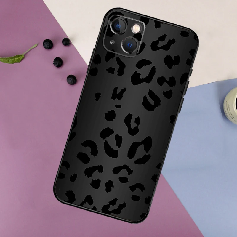 Leopard Print Black Cheetah Pattern Case For iPhone 14 13 11 12 16 15 Pro Max 12 13 Mini X XR XS MAX 7 8 14 16 Plus Back Cover