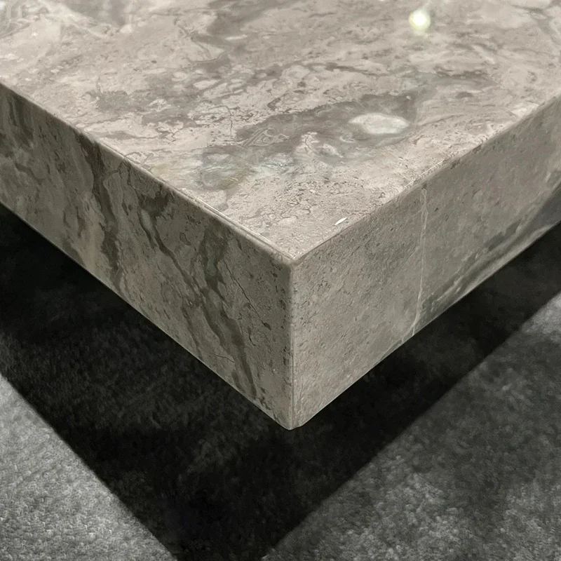 Tea Table Living Room Simple Modern Small Apartment Square Stone Plate Coffee Table Combination