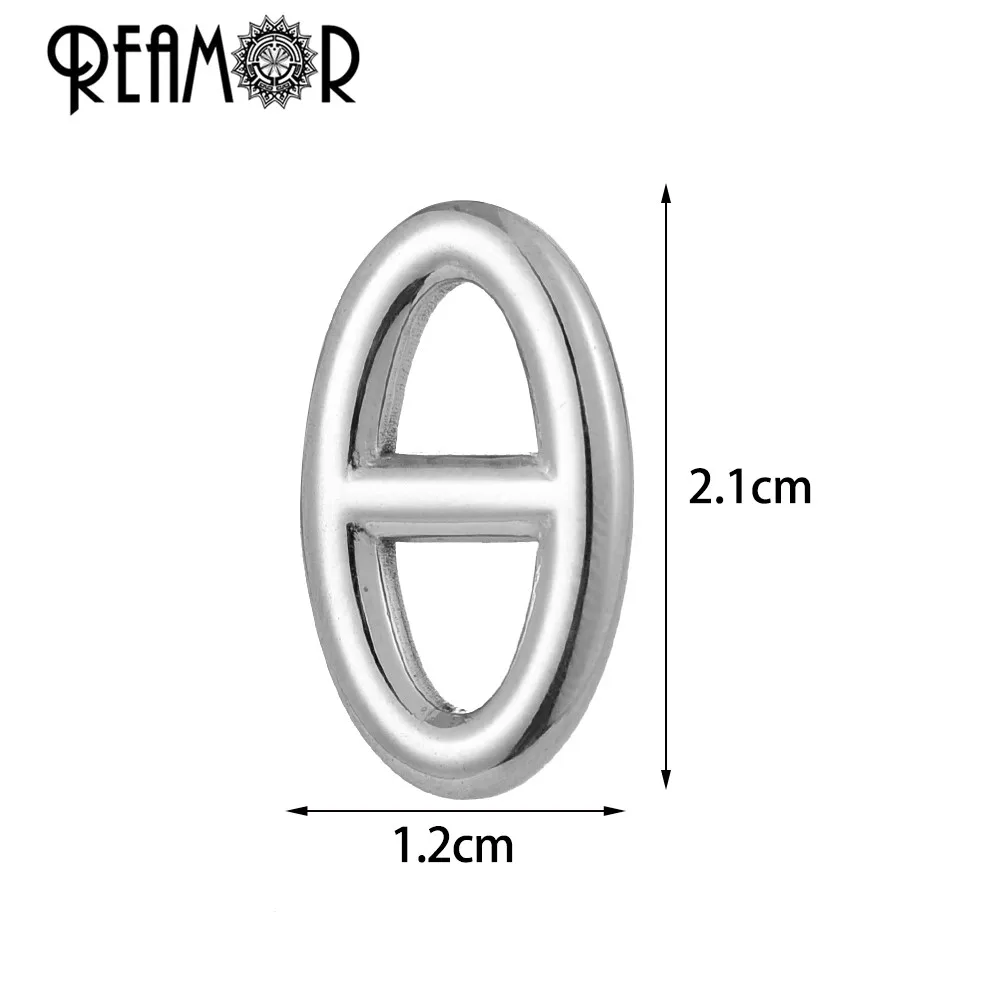 REAMOR 4pc Stainless Steel Connectors Pendant Gold Color Geometry Round Pig Nose Charms For DIY Necklace Bracelet Jewelry Making