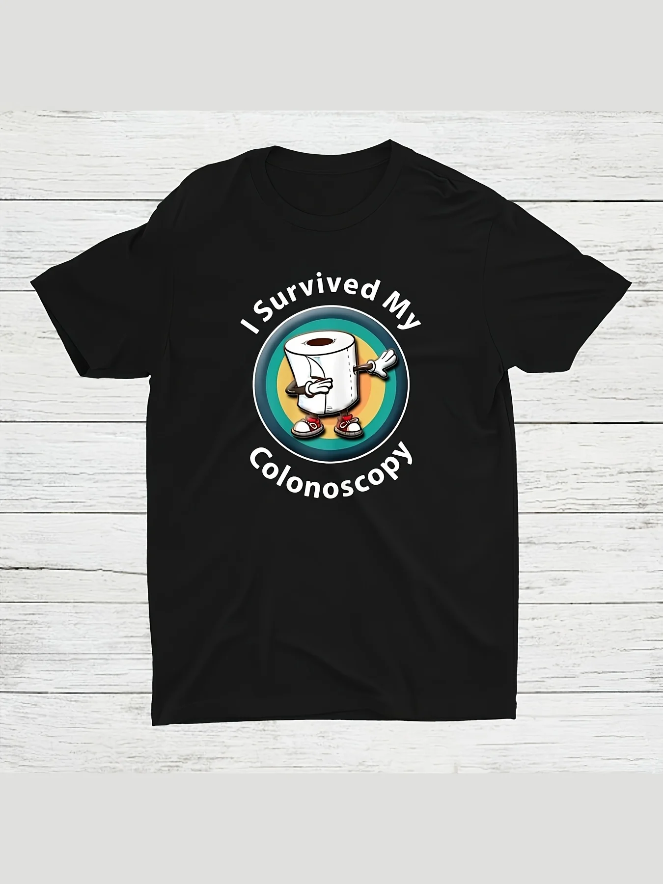 

Humorous Colonoscopy Black T-Shirt, 100% Pure Cotton, Unisex Street Style with Trendy Prints, Suitable for Holiday and Birthday Gifts, Soft Cotton T-Shirt for Boys and Girls for Outdoor Casual Wear