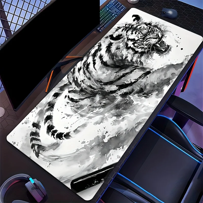 

Ink-Style Tiger Design Mouse Pad Large Rubber Anti-slip PC Desk Accessories Mousepad for Office and Gamer Keyboard Mat Decor Rug