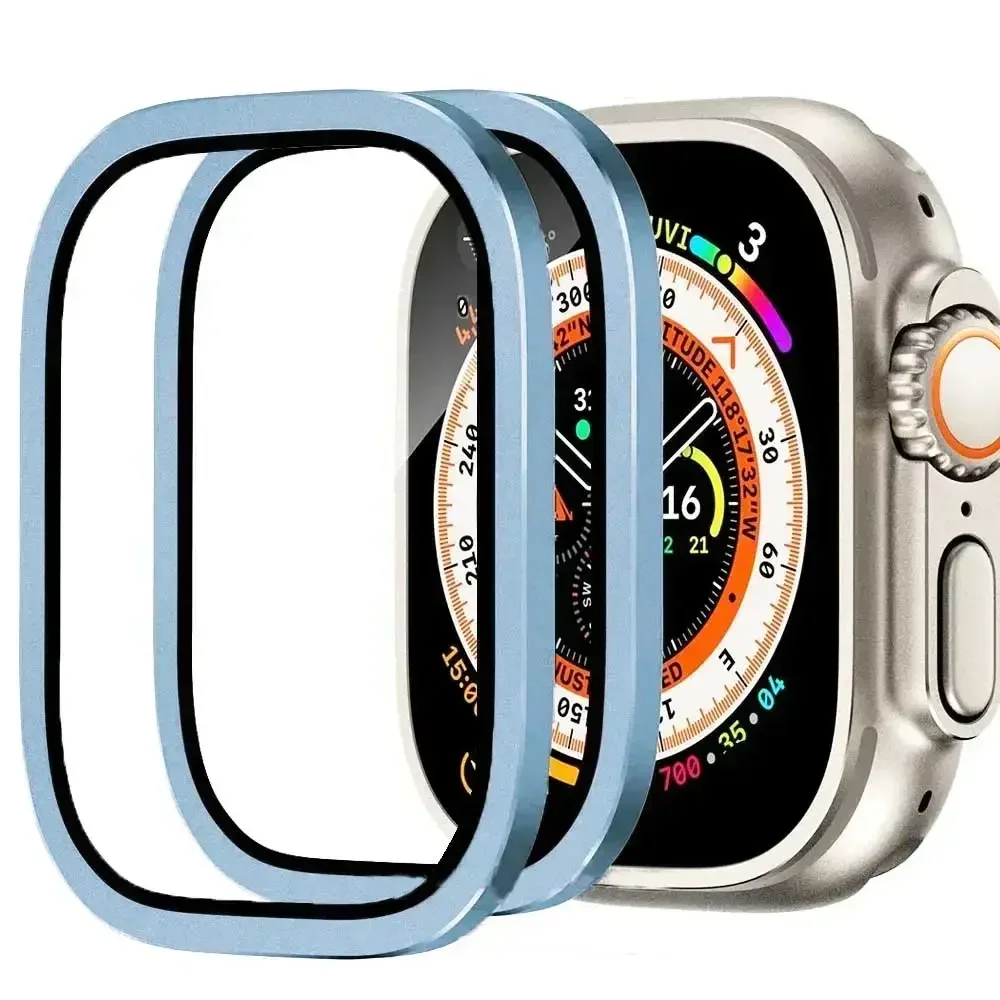 2PCS HD Metallgehärtetes Glas für Apple Watch Ultra 2-3 49mm Displayschutzfolie Anti-Kratz-Stoßfänger Vollfolie für IWatch Ultra 49mm – Detail 8