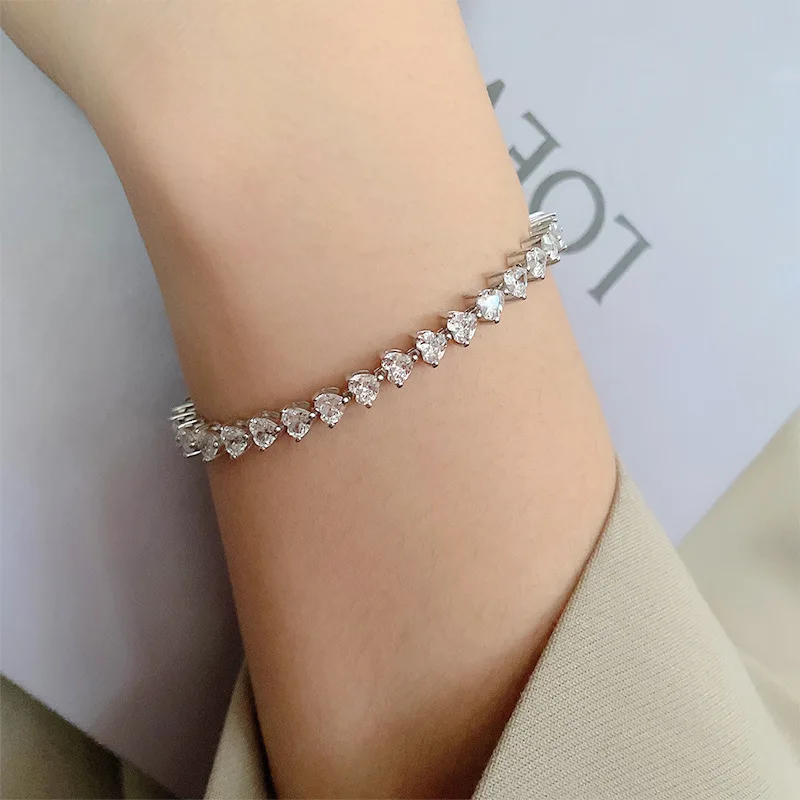 GoldAether Luxury Solid Platinum PT950 High-end fashion love bracelet sweet simple ins niche women's bracelet