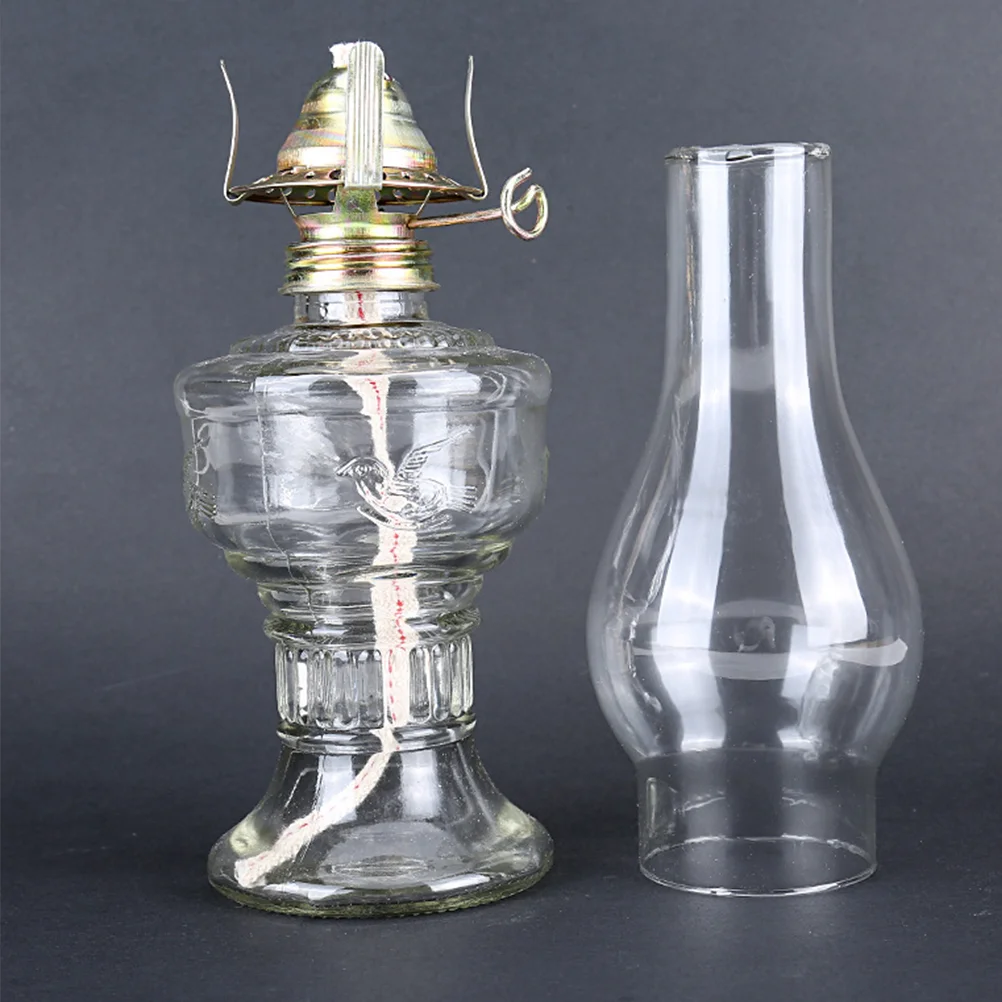 Kerosene Burner Lamp Glass Shade Retro Bulb Oil Chimney Replacement Accessories