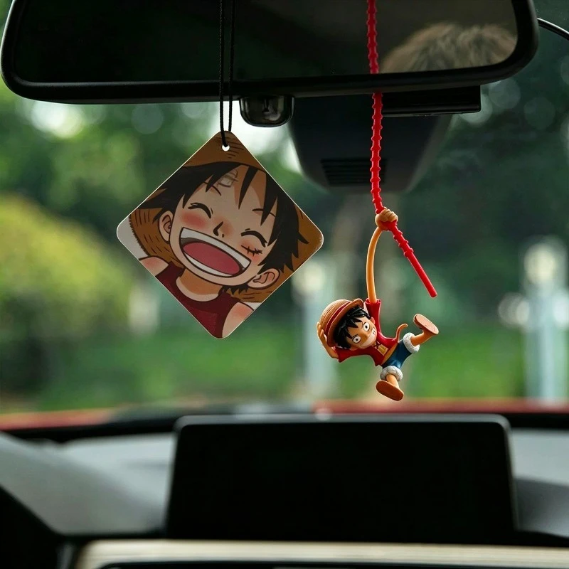 Neuer One Piece Luffy Niedlicher Anime-Anhänger, Modischer Cartoon-Autoanhänger, Kreativer Konsolenschmuck, Geschenk – Detail 6