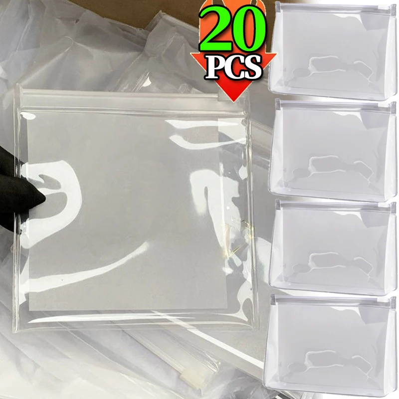 1/20PCS PVC โปร่งใสซิปกระเป๋าแบบพกพากระเป๋าใส่เครื่องสำอางกันน้ำแต่งหน้ากระเป๋าสำหรับจัดเก็บกรณีสำหรับเดินทางทุกวัน
