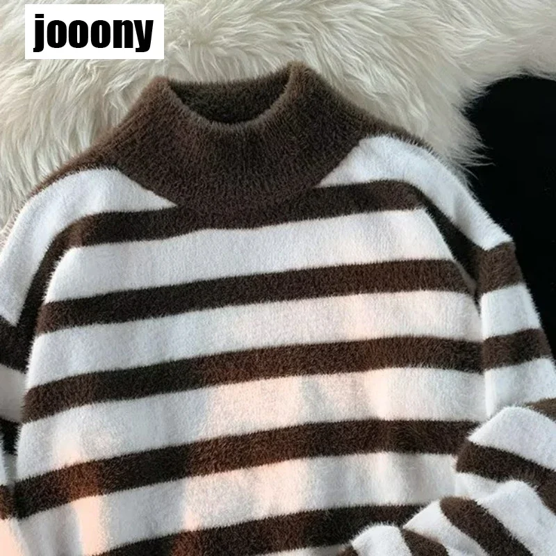 Unisex Streetwear Retro ลายเสื้อกันหนาวถักเสื้อกันหนาว Y2K จัมเปอร์ Hip Hop Ripped เสื้อกันหนาวผู้ชาย Harajuku เสื้อกันหนาวนุ่ม