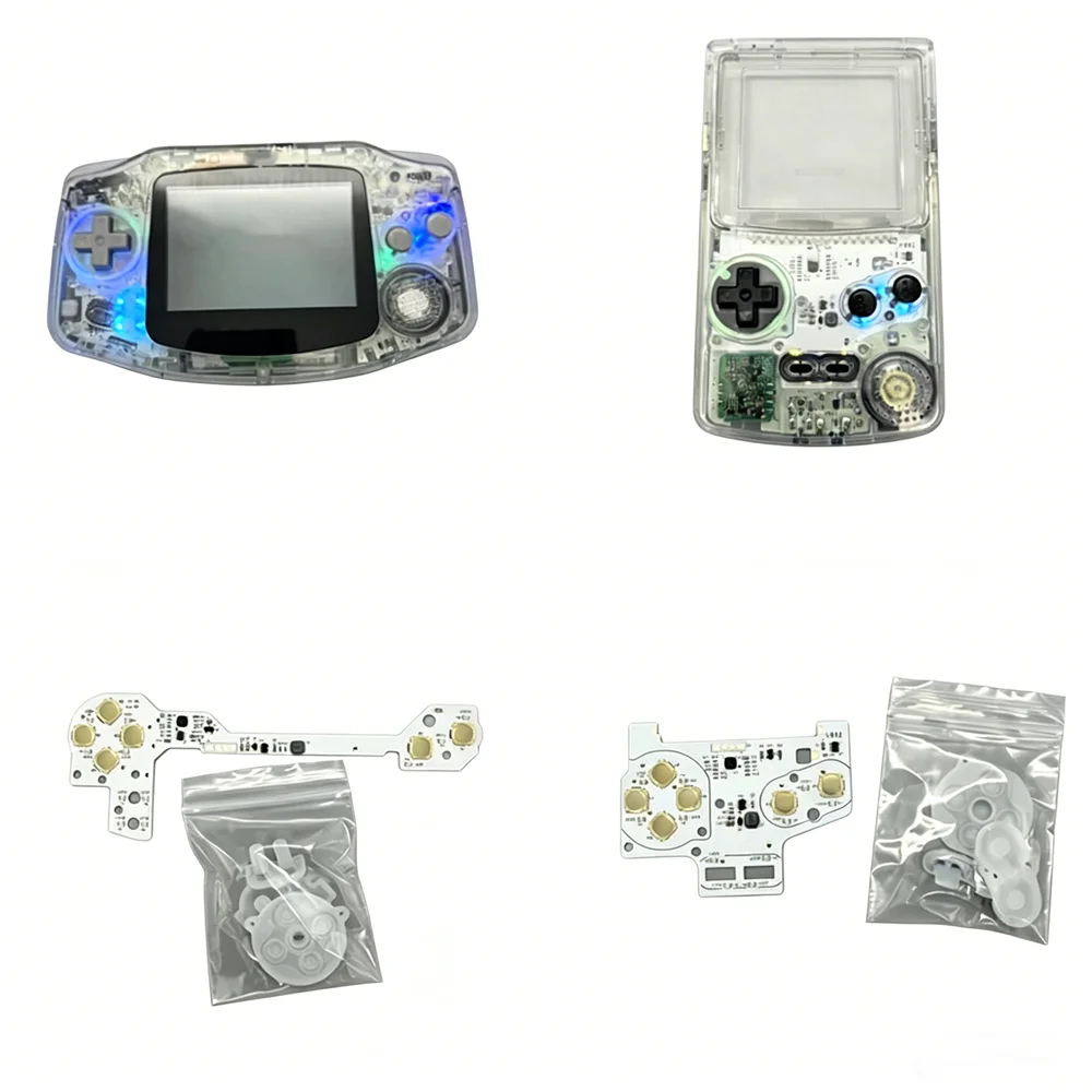 

RGB Button Light Board for Nintendo GBA/GBC, Custom Color Integrated Metal Spring Buttons