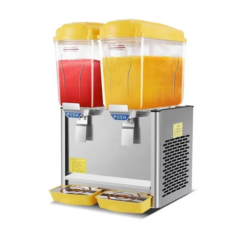 

Beverage refrigerator Beverage machine Double cylinder juicer Soy milk cooling hot machine