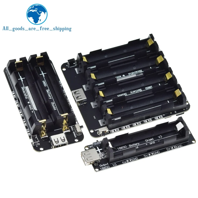 Two Voltage 18650 Lithium Battery Shield V8 Mobile Power Expansion Board Module 5V/3A 3V/1A Micro USB For Arduino ESP32 ESP8266