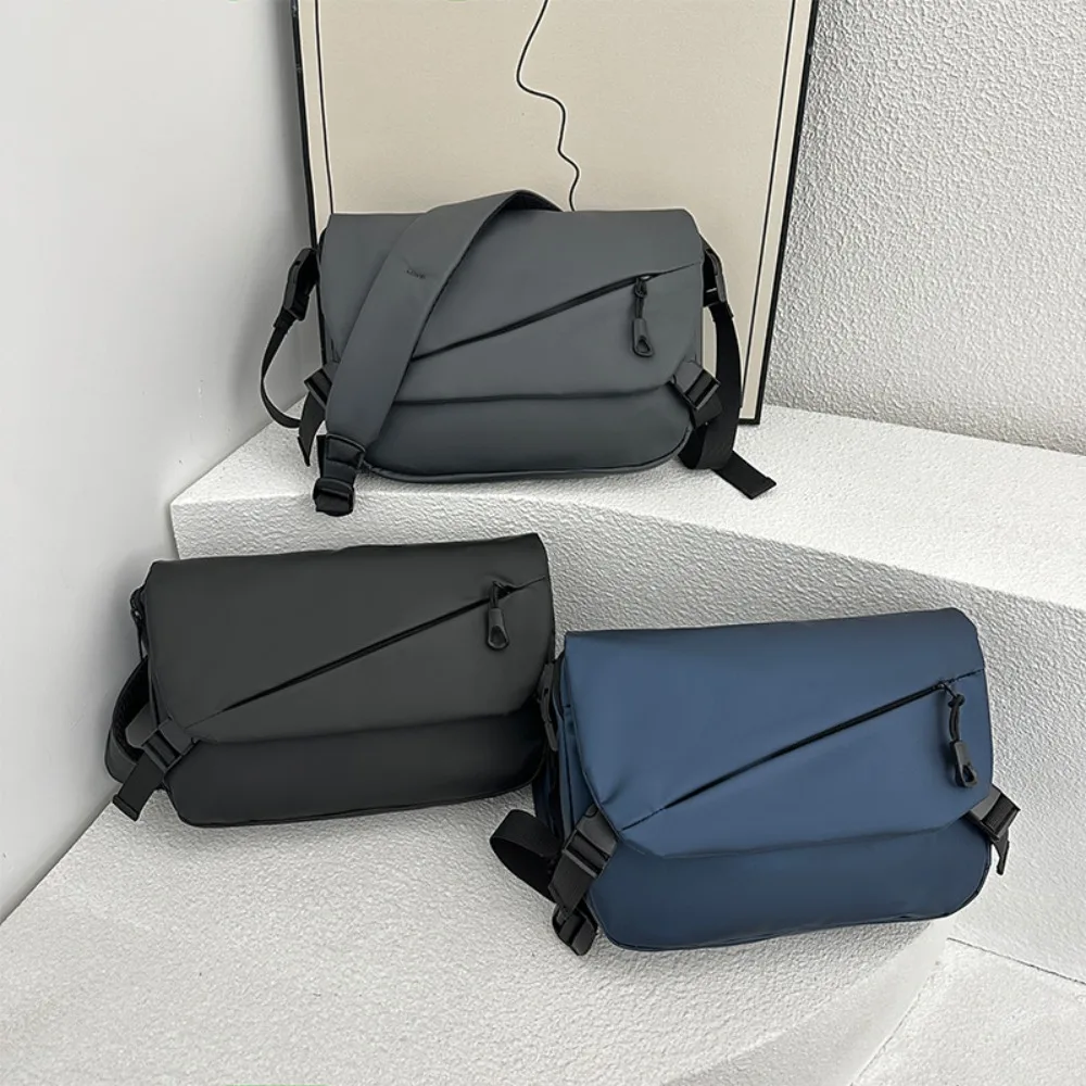 Large Capacity Men's Shoulder Bag Solid Adjustable Messenger Crossbody Bag Korean Purse Wallet Oxford Cloth Bag Men Women