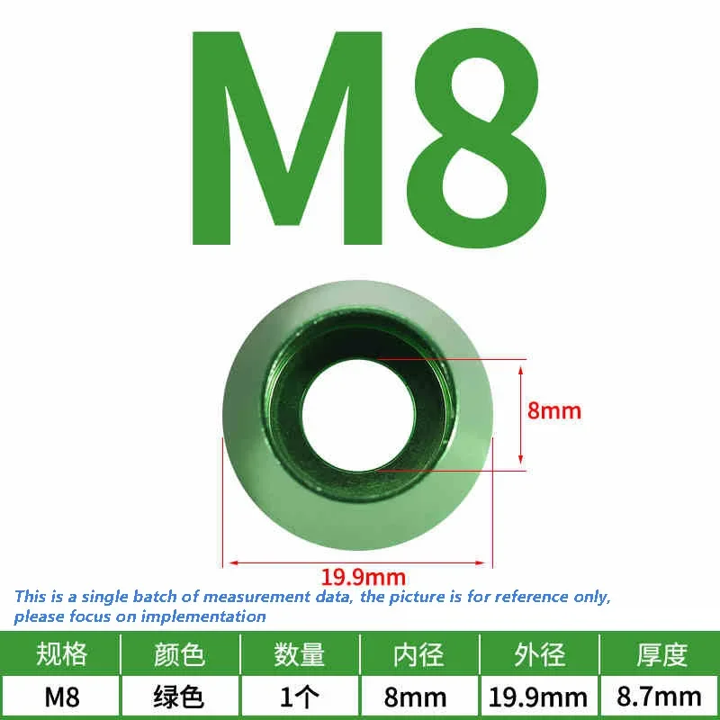 2/3/5 Pz/lotto Testa del Tappo Rondella di Alluminio M8 Corlorful In Lega di Alluminio Cono Guarnizione Rondella Per Parti RC Bullone Rondella Vite Capv