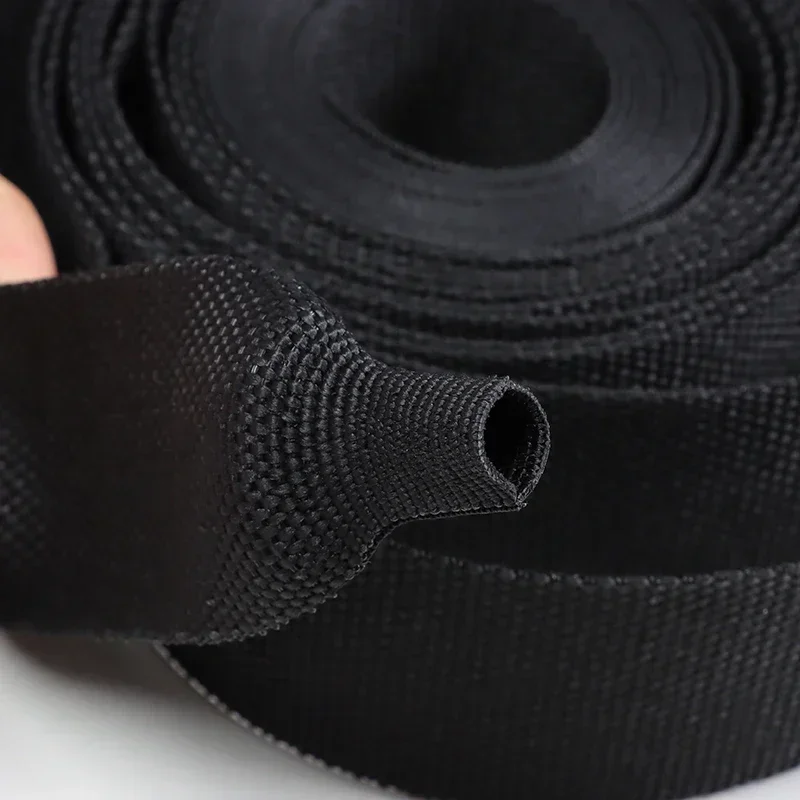 1~10m Heat Shrink Braided Cable Sleeve 6/8/10/12mm Insulation Flam Retardant PET Auto Line Organizer Wire Wrap Sheath Protection
