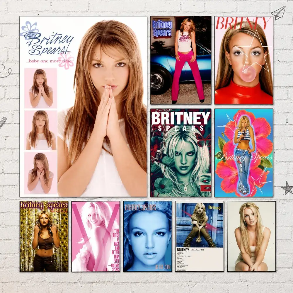 Singer B-Britney Spears Poster PP Self-Adhesive Waterproof Wall Decor for Bedroom,Living Room,Dorm,Bar Aesthetic Decor Gift
