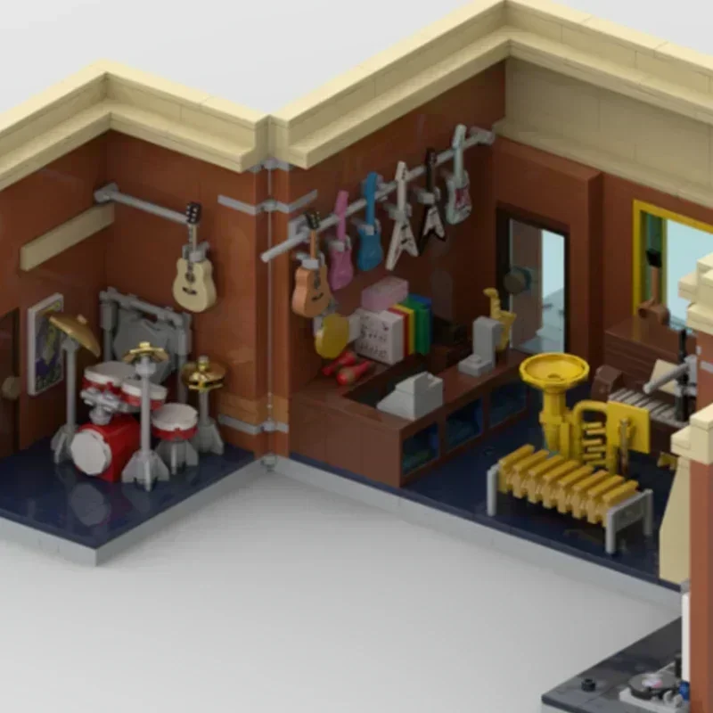 Popular Movie Street View Model MOC Building Bricks Musical Instrument Shop Technology Gifts Children Holiday Assemble Toys Suit