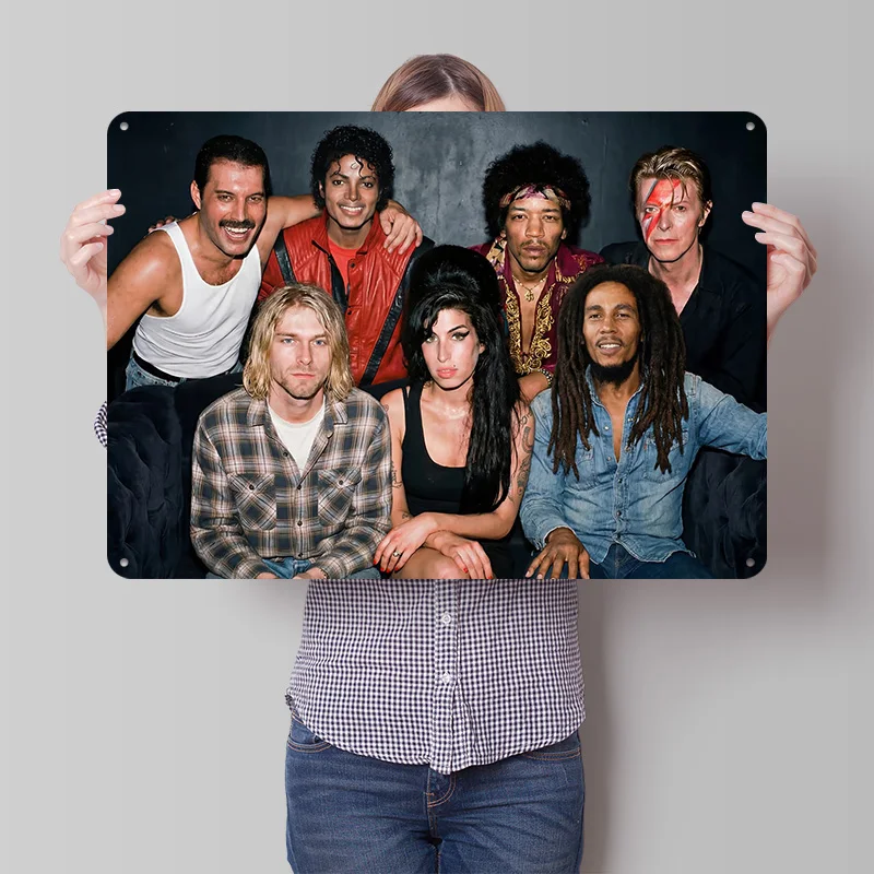 Music Legends 3D Texture Printed Poster Custom Vintage Metal Tin Plate Sign for Wall Art Decoration Room Decorating Interior