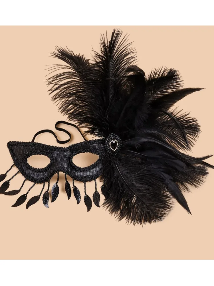 Masque pour les yeux Sexy plume eau diamant gland vénitien mascarade bal Halloween fête déguisement accessoires de déguisement dame masque facial