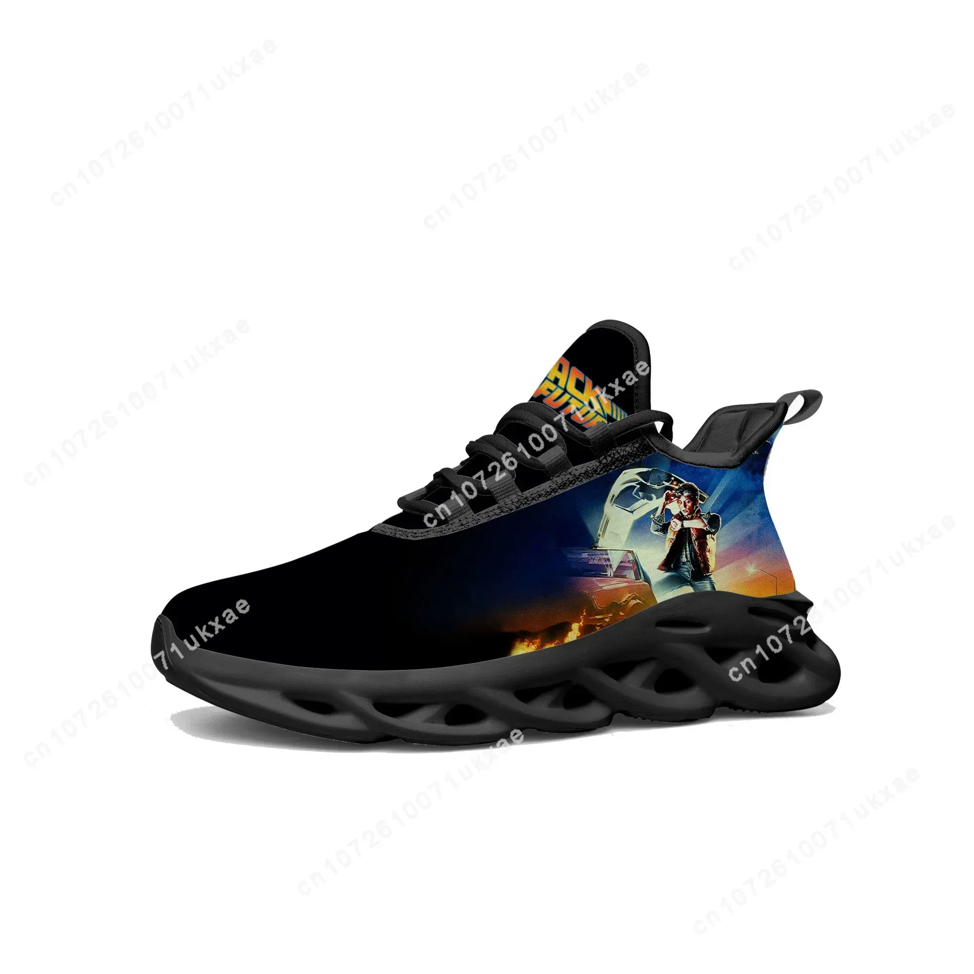 Back To The Future Delorean Flats Sneakers Mens Womens Sports Shoes High Quality Sneaker Lace Up Mesh Footwear custom made Shoe view 2