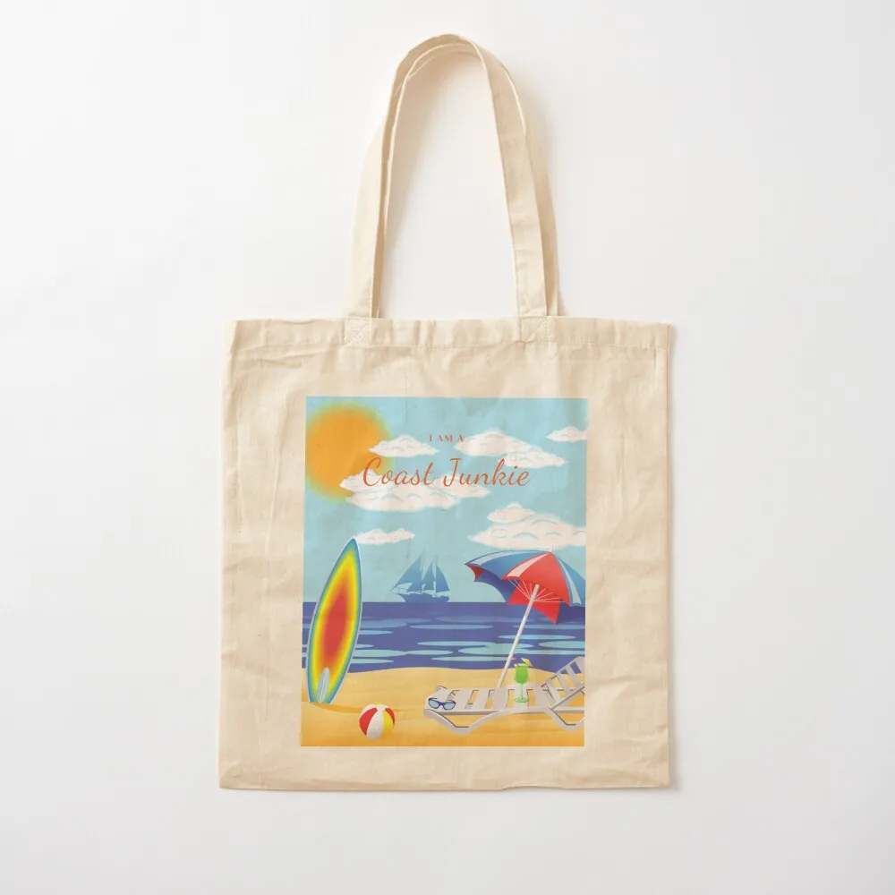 I am a coast junkie Tote Bag shopping bag tote bag custom Beach cute tote