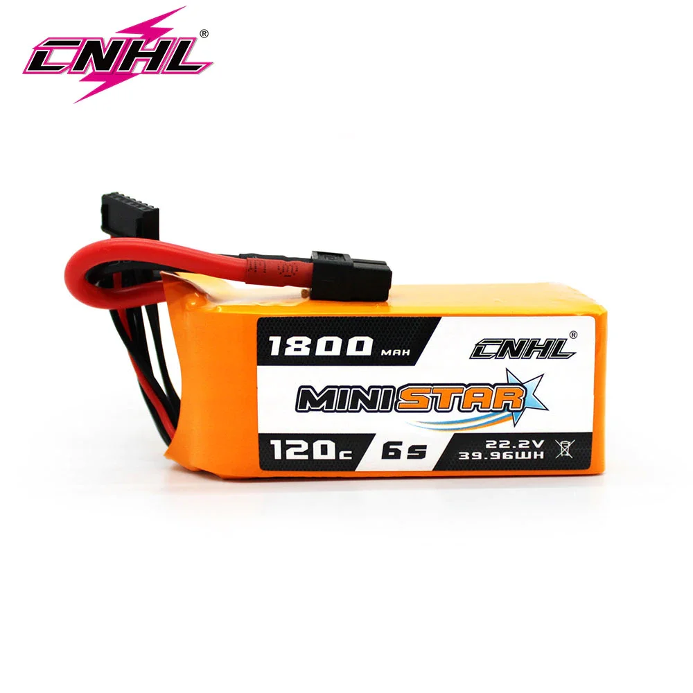 CNHL 6S 22.2V Lipo Battery 1800mAh 120C Ministar With XT60 Plug For RC Car Helicopter Airplane Drone FPV Off-road Truck Buggy