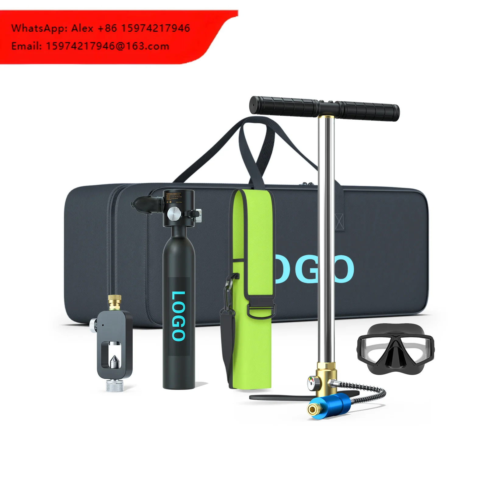 Divign Factory Underwater Breath Portable Mini Tank Scuba Diving Tank Spare Oxygen Cylinder 0.5L With Full Face Snorkel Mask
