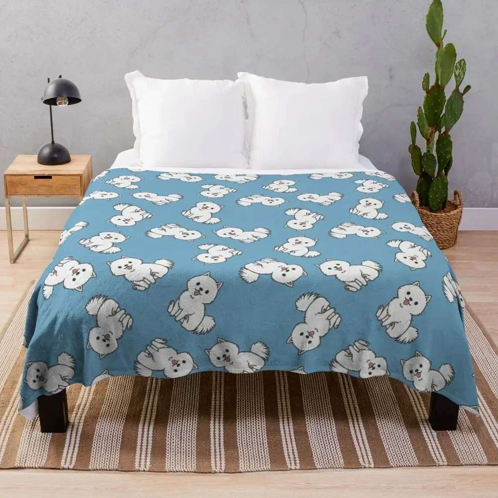 German Spitz Pattern Throw Blanket Year Round Soft Comfortable Blanket for Home