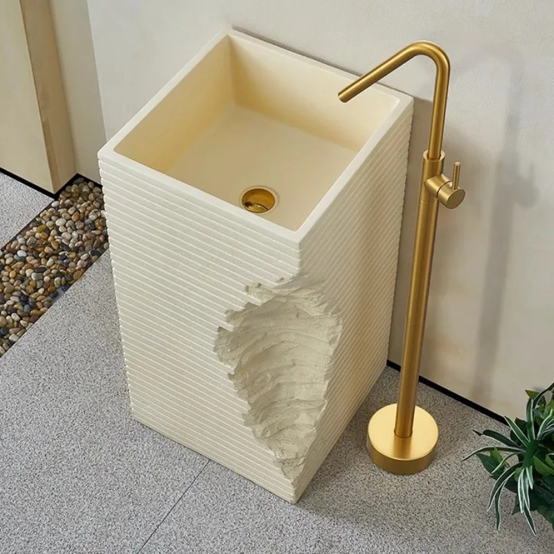 

Column wash basin integrated floor wash basin Internet celebrity art personality vertical