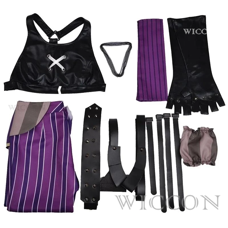 Jinx Cosplay Game Arcane Cosplay Costume pour femme, Crit Loli Jinx Uniforme, Perruque, Tatouage, Autocollant, Tenue sexy, Halloween, Costume de carnaval