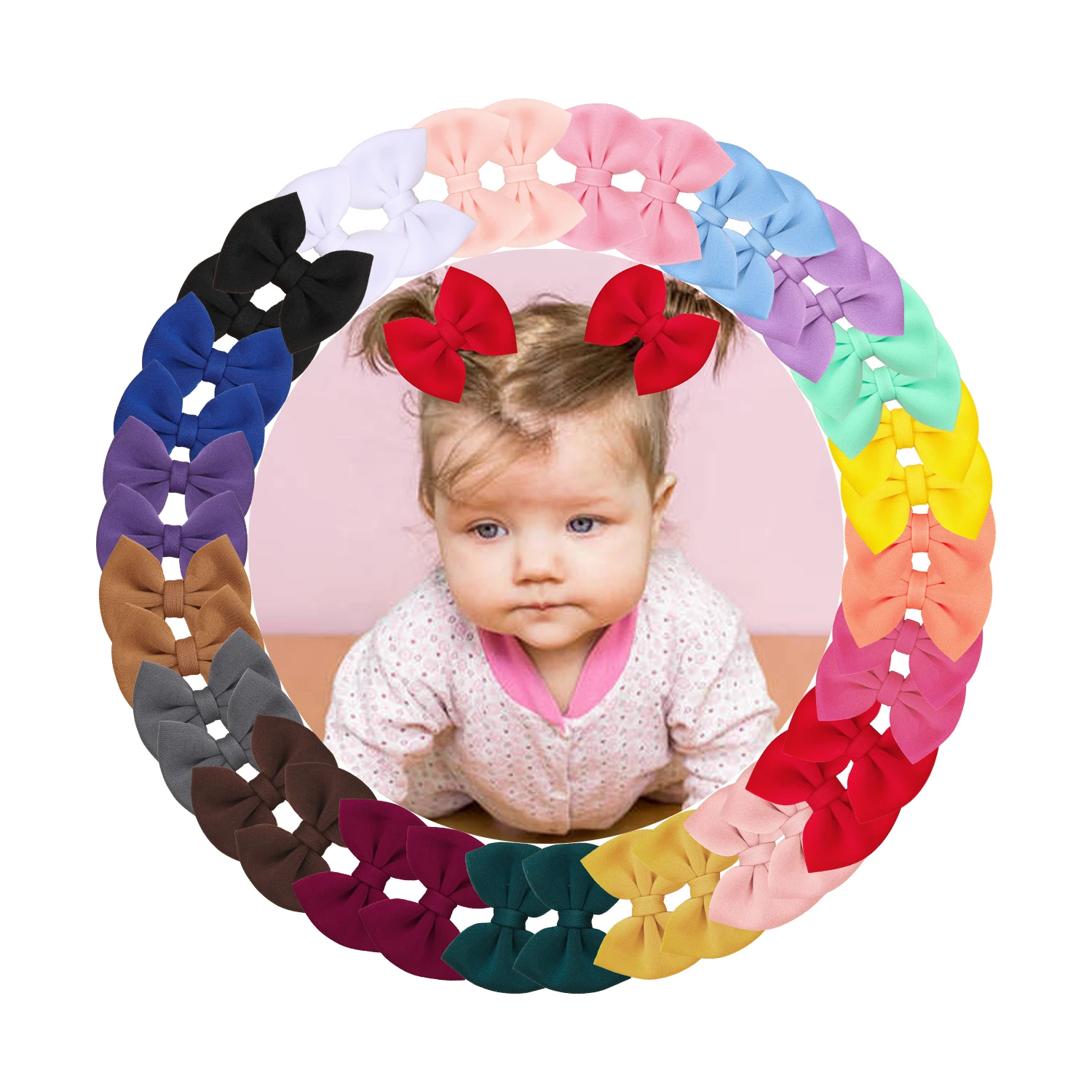 10/20pcs 3in Fabric Bow Hair Clip For Girls Cute Pretty Fashion Barrettes For Children Baby Women Hair Accessories