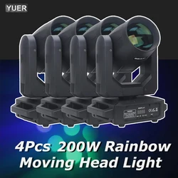 4Pcs/lot LED Moving Head Light 200W Beam+Spot+18 Rotating Prisms+Rainbow Effect Dj Dmx Stage Light Effect Light Disco Dj Bar