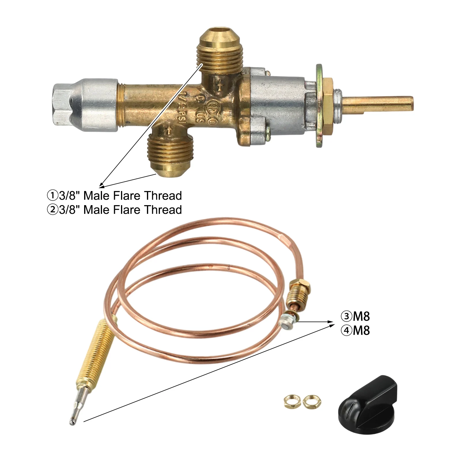 

For Heating Appliances Low Pressure Valve Gas Control Valve 3 8 Inch Inlet Thread 50000 BTU Maximum Rating For Gas Grills