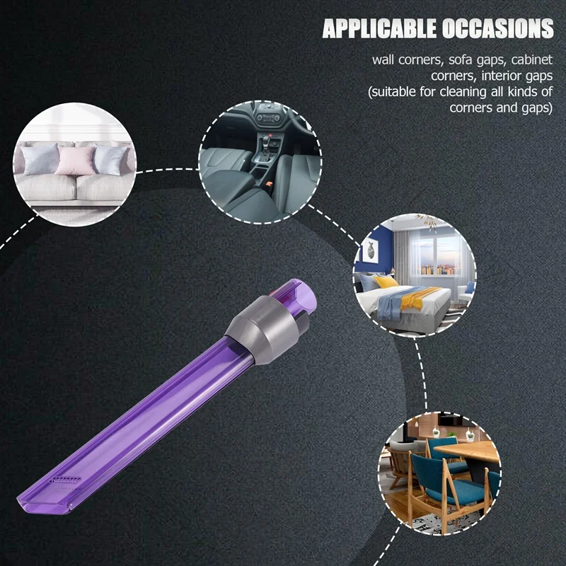 Quick Release Crevice Tool Nozzle Brush, With LED Light For Dyson V7 V8 V10 V11 Narrow Slit Nozzle Suction Space Head