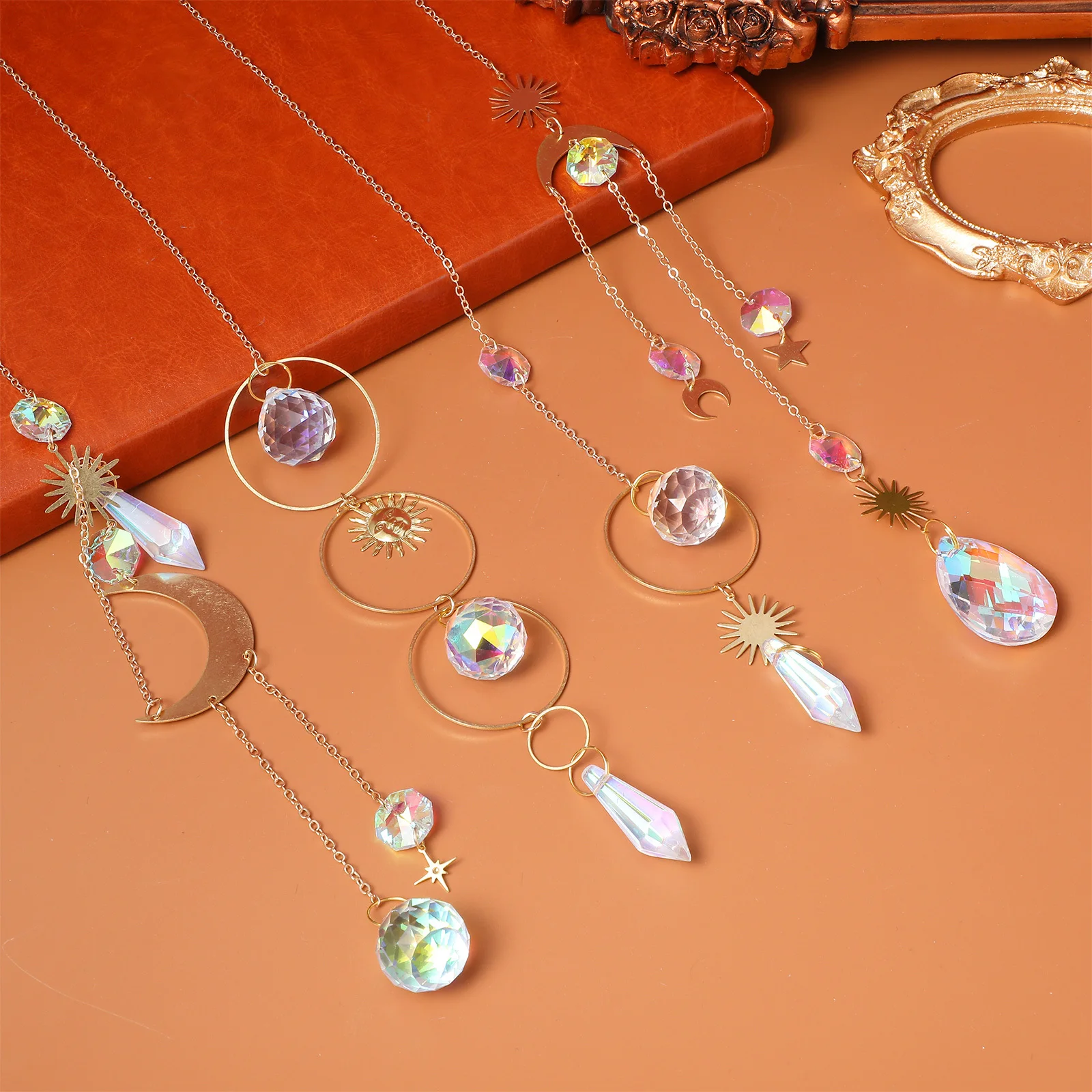 

6pcs Crystal Hanging Ornament Sun Catcher For Window Garden Decor Outdoor Indoor Home Party Light Weight Suncatcher Gift