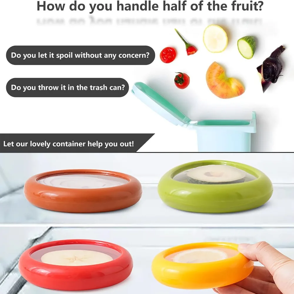 Avocado Saver Silicone Fruit and Vegetable Storage Containers Set for Fridge Reusable Holder for Food Storage Fresh Stretch Pods