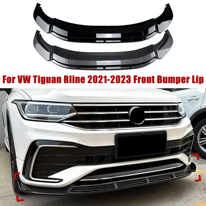 

Car Front Bumper Lip For VW Tiguan Rline 2021-2023 Splitter Diffuser Body Kits Spoiler Bumper Guard Protector Auto Accessories