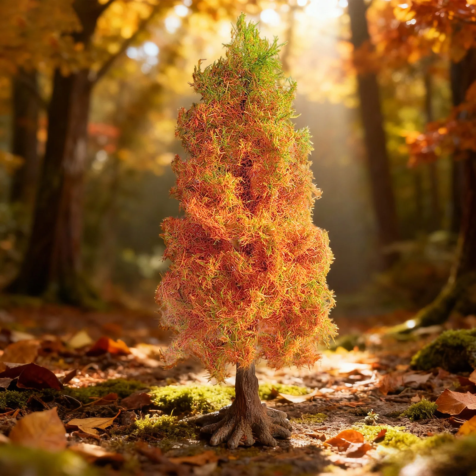 Фото Настольная декоративная миниатюрная искусственная фигурка-дерево Метасеквейя (сосна) для домашнего декора