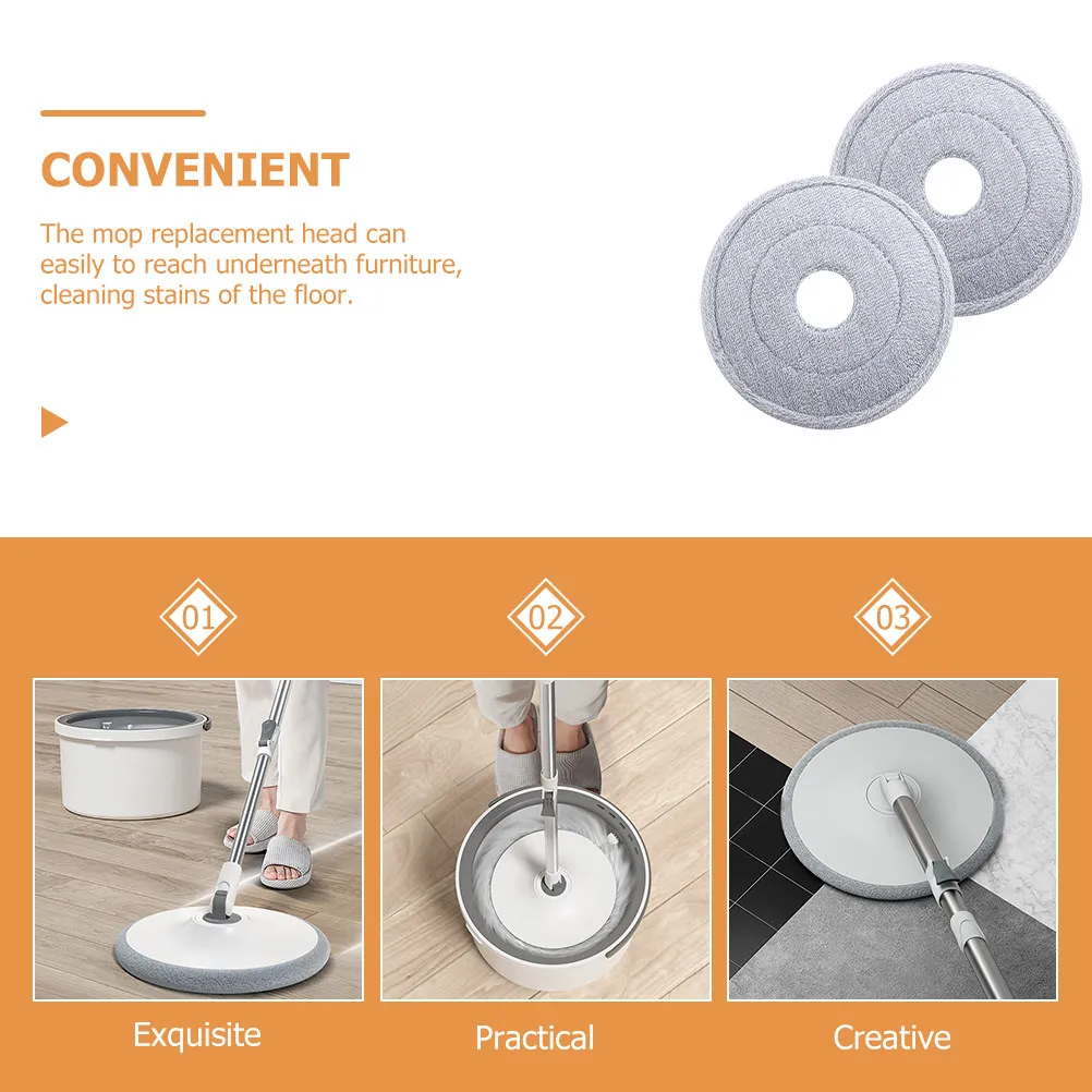 

2 шт. сменные вращающиеся круглые впитывающие насадки для швабры для полов из твердых пород дерева и плитки, быстрая и эффективная уборка дома