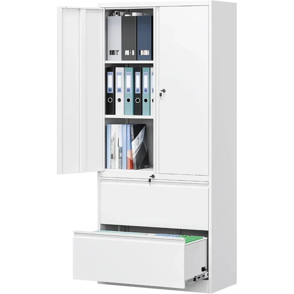 

Metal Storage Cabinet for Home Office – Lockable File Drawers with Adjustable Shelves | Hangs Legal/Letter/A4/F4 Sizes