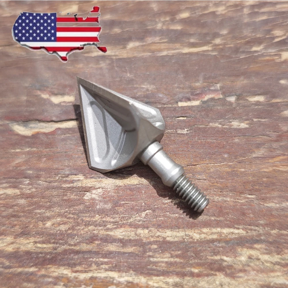 6pcs 100grain Arrowhead Broadhead Screw in Point Tips Archery Bow Arrow Hunting Shooting Target Game Field Target Accessories