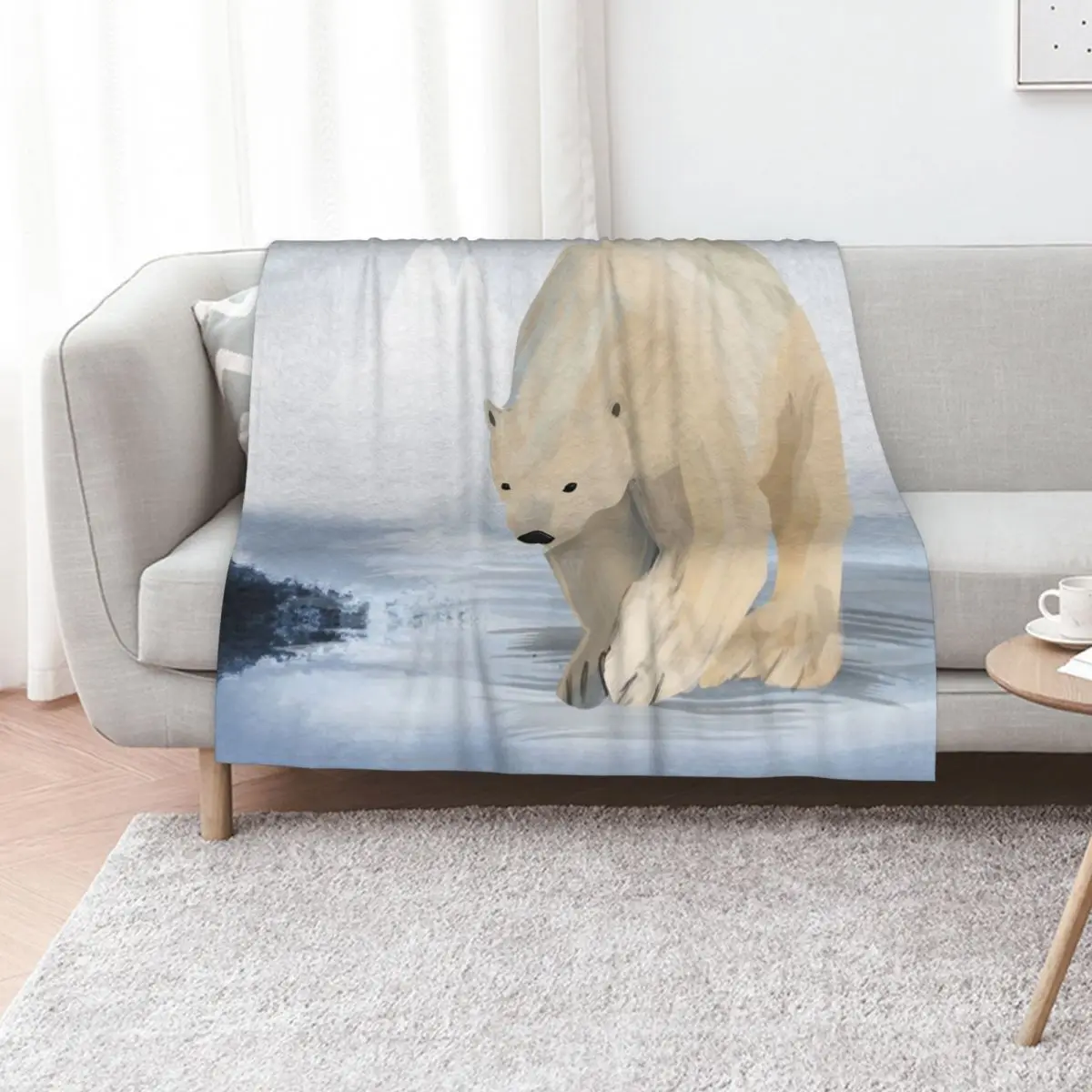 

Save the Polar Bears - abstract arctic watercolor illustration - Caroline Laursen Original Throw Blanket funny gift Blankets