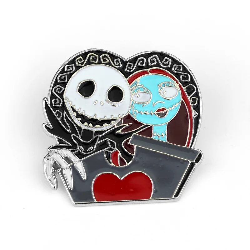 ハロウィンゴースト花嫁ブローチピンホラースカルスケルトンエナメルバッジラペルピンジュエリートレンディな金属合金コスプレ小道具ギフト