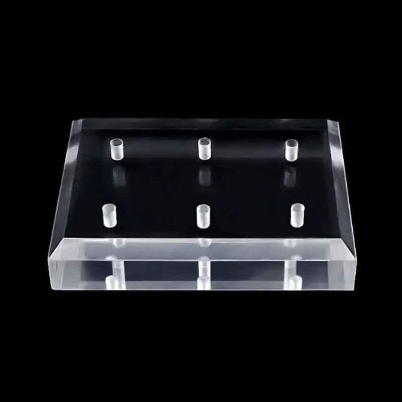 10PCS Clear 6Holes Acrylic Dental Bur Holder Stand Display Case For Nail Drill Bits