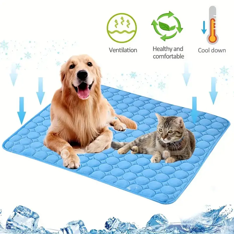 

Self Cooling Mat Pet Cat Cooling Mat And Sleeping Pad For Pets Summer Cool Pads Blanket Washable Ice Silk Breathable Mat