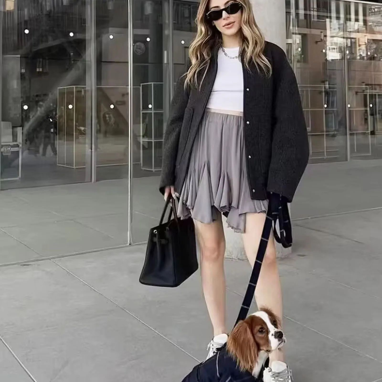 2025 Dames Lamswollen Bontjas Herfst Winter Effen Groen 2 Zakken Knoppen Dikker Crop Jas Vrouwelijke Casual Losse Straat